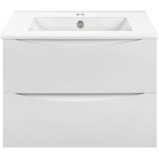 Тумба с раковиной белый глянец 71,5 см Vincea Mia VMC-2MC700GW + VBS-13970