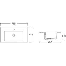 Тумба с раковиной белый глянец 71,5 см Vincea Mia VMC-2MC700GW + VBS-13970