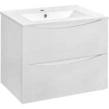 Тумба с раковиной белый глянец 71,5 см Vincea Mia VMC-2MC700GW + VBS-13970
