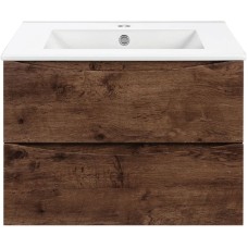Тумба с раковиной темный дуб 61,5 см Vincea Mia VMC-2MC600RW + VBS-13960
