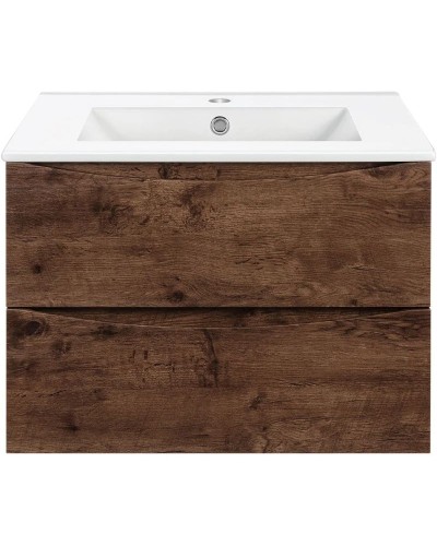 Тумба с раковиной темный дуб 61,5 см Vincea Mia VMC-2MC600RW + VBS-13960