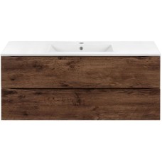 Тумба с раковиной темный дуб 121,5 см Vincea Mia VMC-2MC120RW + VBS-13120