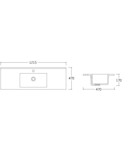 Тумба с раковиной темный дуб 121,5 см Vincea Mia VMC-2MC120RW + VBS-13120