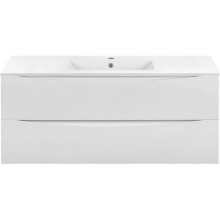 Тумба с раковиной белый глянец 121,5 см Vincea Mia VMC-2MC120GW + VBS-13120