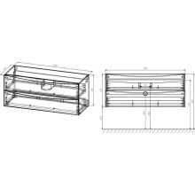 Тумба с раковиной белый глянец 121,5 см Vincea Mia VMC-2MC120GW + VBS-13120