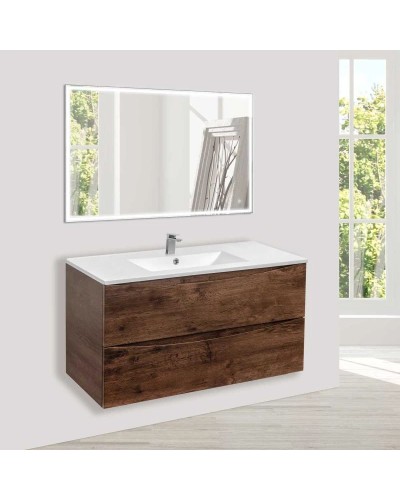 Тумба с раковиной темный дуб 101,5 см Vincea Mia VMC-2MC100RW + VBS-13100