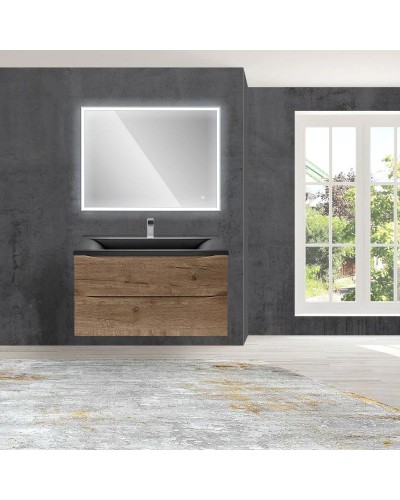 Тумба с раковиной дуб винтаж 90 см Vincea Mia VMC-2MA900VO + VCB-3M900B