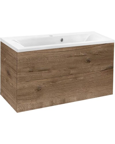 Тумба с раковиной дуб винтаж 90 см Vincea Mia VMC-2MA900VO + VCB-3M900W