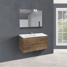 Тумба с раковиной дуб винтаж 90 см Vincea Mia VMC-2MA900VO + VCB-3M900W