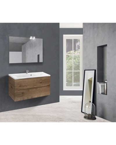 Тумба с раковиной дуб винтаж 90 см Vincea Mia VMC-2MA900VO + VCB-3M900W