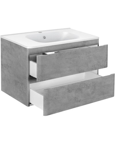 Тумба с раковиной бетон 79,4 см Vincea Vico VMC-2V800BT + VCB-2VP800W