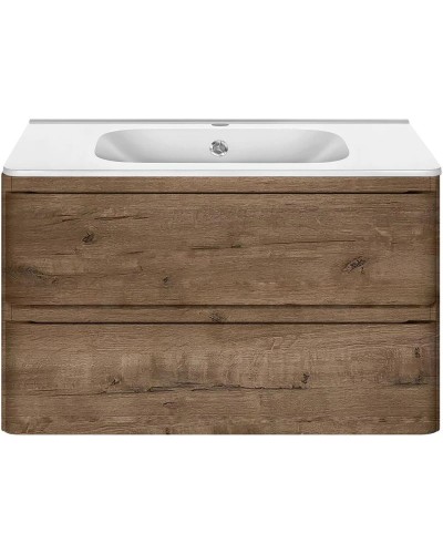 Тумба с раковиной дуб винтаж 79,4 см Vincea Vico VMC-2V800VO + VCB-2VP800W