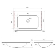 Тумба с раковиной белый глянец 79,4 см Vincea Vico VMC-2V800GW + VCB-2VP800W