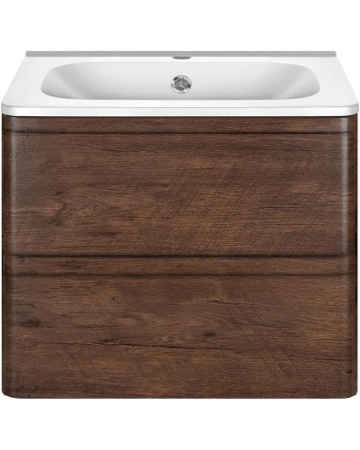 Тумба с раковиной темный дуб 59,4 см Vincea Vico VMC-2V600RW + VCB-2VP600W