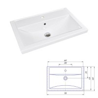 Фостер - 70 Тумба напольная прямая белая / раковина