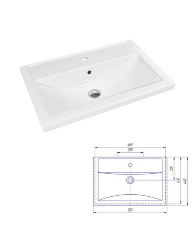 Фостер - 70 Тумба напольная с 2 ящ. белая / раковина