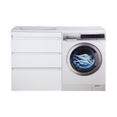 Фостер - 70 Тумба напольная 3 ящ. под стиральную машину, белая / раковина левая