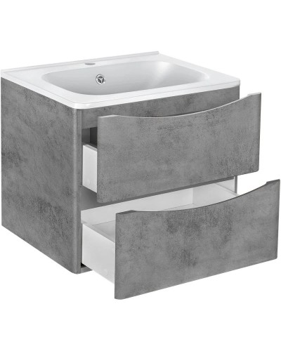 Тумба с раковиной бетон 59,4 см Vincea Vico VMC-2V600BT + VCB-2VP600W