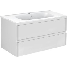 Тумба с раковиной белый глянец 100 см Vincea Vico VMC-2V100GW + VCB-2VP100W