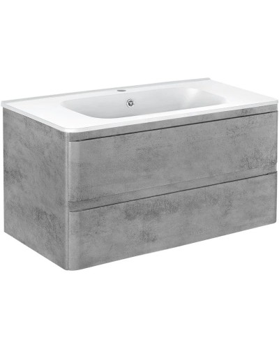 Тумба с раковиной бетон 100 см Vincea Vico VMC-2V100BT + VCB-2VP100W