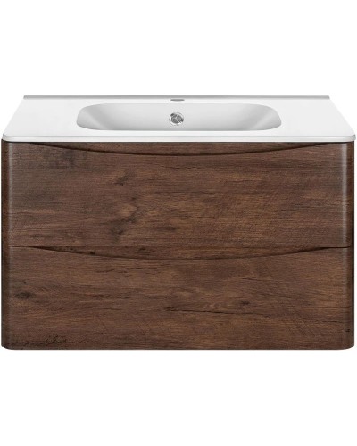 Тумба с раковиной темный дуб 79,4 см Vincea Paola VMC-2P800RW + VCB-2VP800W