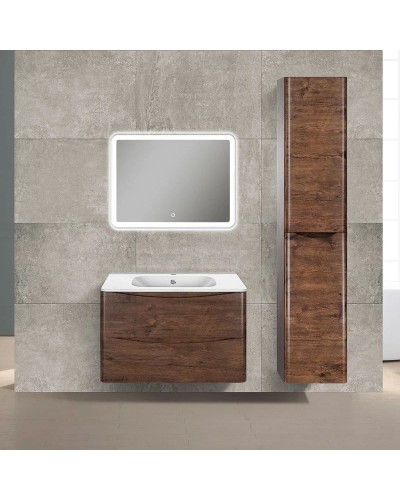 Тумба с раковиной темный дуб 79,4 см Vincea Paola VMC-2P800RW + VCB-2VP800W