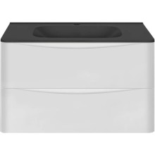 Тумба с раковиной белый глянец 79,4 см Vincea Paola VMC-2P800GW + VCB-2VP800B