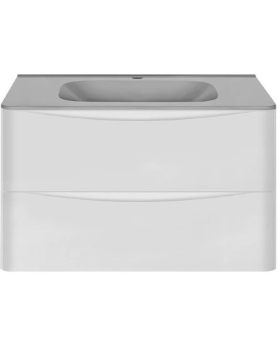 Тумба с раковиной белый глянец 79,4 см Vincea Paola VMC-2P800GW + VCB-2VP800G