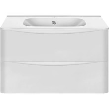 Тумба с раковиной белый глянец 79,4 см Vincea Paola VMC-2P800GW + VCB-2VP800W