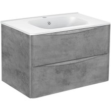 Тумба с раковиной бетон 79,4 см Vincea Paola VMC-2P800BT + VCB-2VP800W