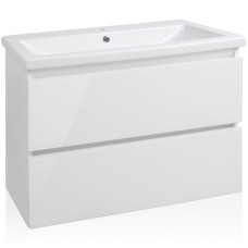 Тумба под раковину Style Line Даймонд 80 Люкс Plus подвесная Белый глянец