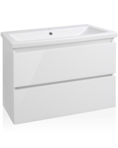 Тумба под раковину Style Line Даймонд 80 Люкс Plus подвесная Белый глянец