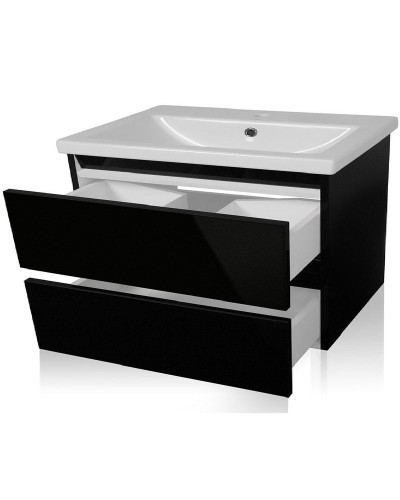 Тумба под раковину Style Line Даймонд 80 Люкс Plus подвесная Белый глянец