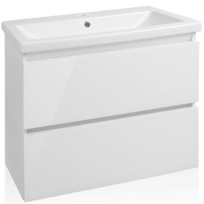 Тумба под раковину Style Line Даймонд 70 Люкс Plus подвесная Белый глянец