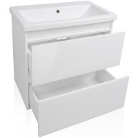 Тумба под раковину Style Line Даймонд 70 Люкс Plus подвесная Белый глянец