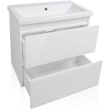 Тумба под раковину Style Line Даймонд 60 Люкс Plus подвесная Белый глянец