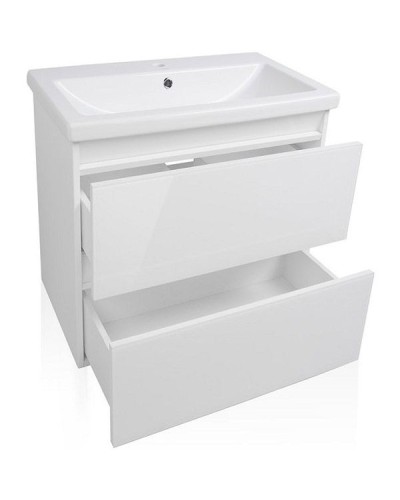 Тумба под раковину Style Line Даймонд 60 Люкс Plus подвесная Белый глянец