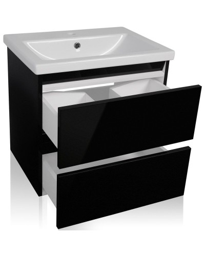 Тумба под раковину Style Line Даймонд 60 Люкс Plus подвесная Белый глянец