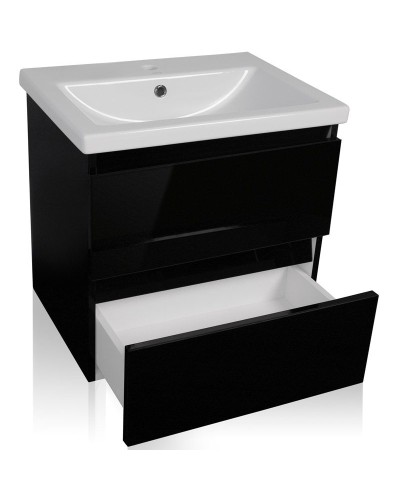 Тумба под раковину Style Line Даймонд 60 Люкс Plus подвесная Белый глянец