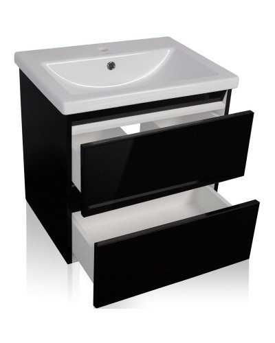 Тумба под раковину Style Line Даймонд 60 Люкс Plus подвесная Белый глянец