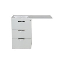 Куба - 50 Тумба 3 ящ. под стиральную машину белая эмаль  / раковина левая