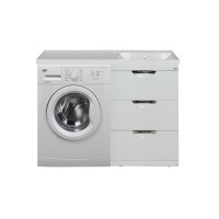 Куба - 50 Тумба 3 ящ. под стиральную машину белая эмаль  / раковина правая