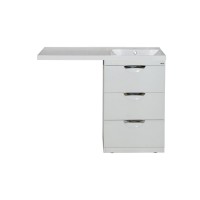 Куба - 50 Тумба 3 ящ. под стиральную машину белая эмаль  / раковина правая