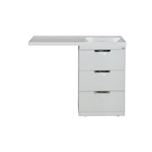 Куба - 50 Тумба 3 ящ. под стиральную машину белая эмаль  / раковина правая