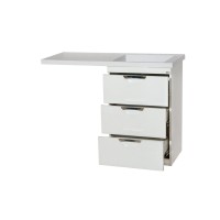 Куба - 50 Тумба 3 ящ. под стиральную машину белая эмаль  / раковина правая
