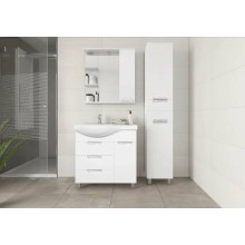 Тумба под раковину Style Line Жасмин 82 R ЛС-00000527 с бельевой корзиной Белая