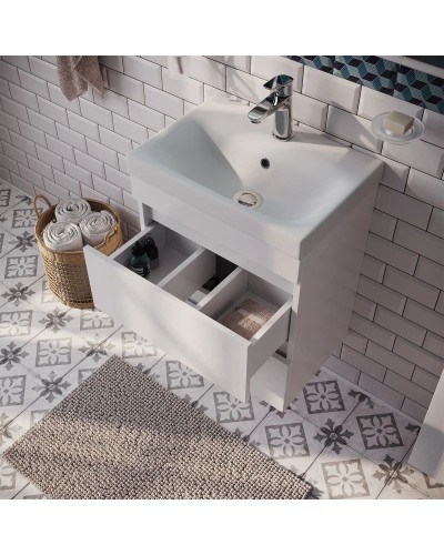 Тумба с раковиной белый матовый 50 см IDDIS Zodiac ZOD5CB0i95K