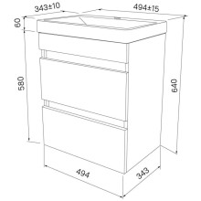 Тумба с раковиной белый матовый 50 см IDDIS Zodiac ZOD5CB0i95K