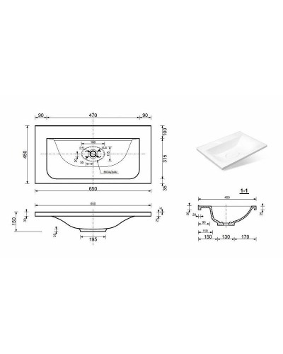 Тумба с раковиной Эстет Bali 65 ФР-00002086 подвесная Белая