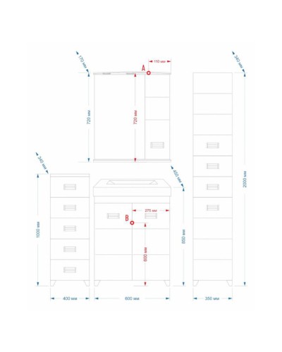 Селена -60 Тумба прямая/ рак-на (компл.)